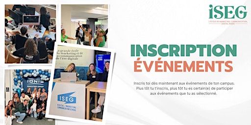 CALENDRIER RESERVATION -  EVENEMENTS ISEG PARIS primary image