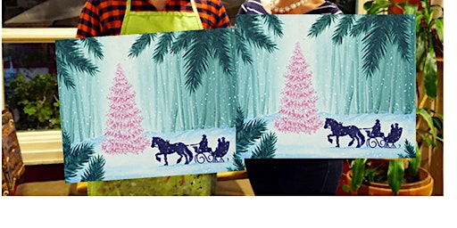 Evening Sleigh Ride- Canvas bachelorette party - paint with Marian primary image