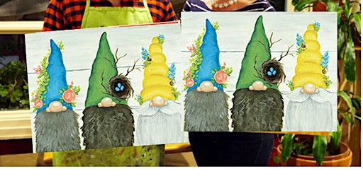 Imagem principal de Garden Gnomes- Canvas bachelorette or birthday - paint with Marian