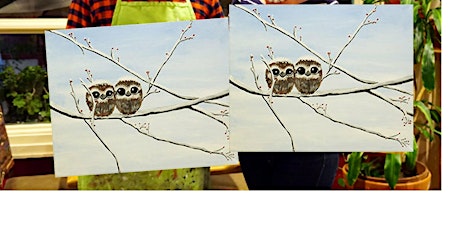 Owl Babies- Canvas bachelorette party - paint with Marian