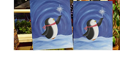 Penguin Wishes- Canvas bachelorette party - paint with Marian
