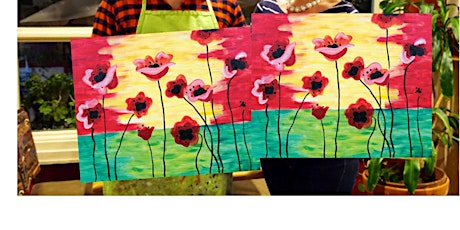 Poppies in Bloom- Canvas bachelorette party - paint with Marian