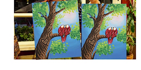 Summer Love Birds- Canvas bachelorette party - paint with Marian