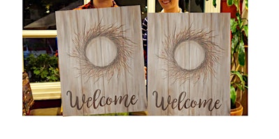 Immagine principale di Welcome Berry Wreath- Canvas bachelorette party - paint with Marian 