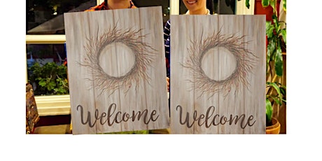 Welcome Berry Wreath- Canvas bachelorette party - paint with Marian