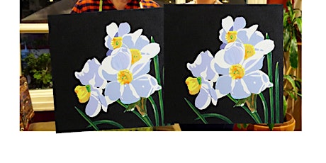 White Daffodils- Canvas bachelorette party - paint with Marian