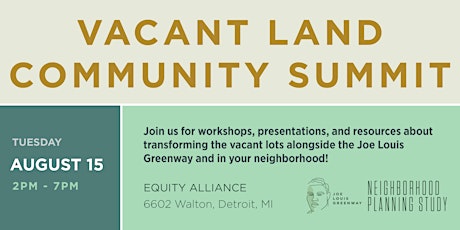 Primaire afbeelding van JLG Neighborhood Planning Study - Vacant Land Community Summit