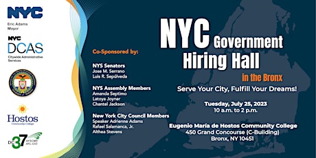 Primaire afbeelding van NYC Government Hiring Hall - July 25