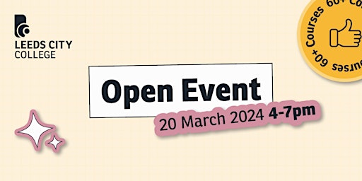 Leeds City College Open Event 20th March primary image