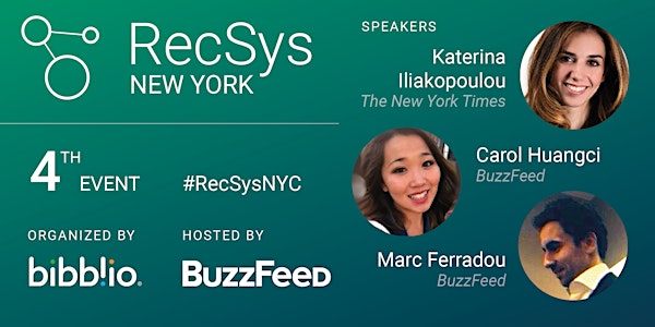 4th RecSys NYC Event - hosted by BuzzFeed