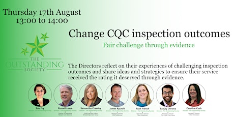 Hauptbild für Change CQC inspection outcomes - Fair challenge through evidence.