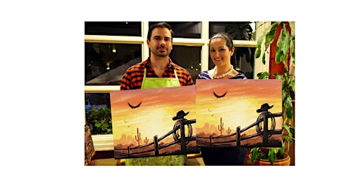Immagine principale di Blazing Sunset-Glow in dark, 3D, Acrylic or Oil-Canvas Painting Class 