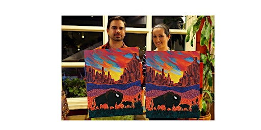 Immagine principale di Buffalo Plains-Glow in dark, 3D, Acrylic or Oil-Canvas Painting Class 