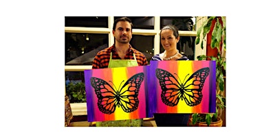 Butterfly Silhouette-Glow in dark, 3D, Acrylic or Oil-Canvas Painting Class  primärbild