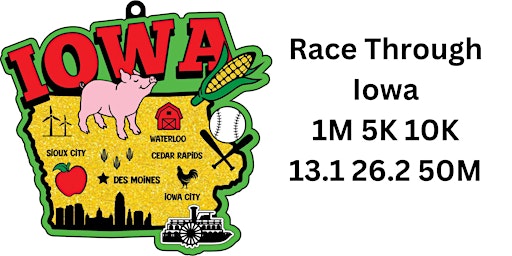 Imagem principal de Race Thru Iowa 1M 5K 10K 13.1 26.2 -Now only $12!