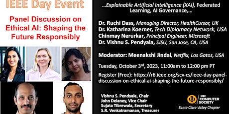 IEEE Day Panel Discussion on Ethical AI: Shaping the Future Responsibly primary image