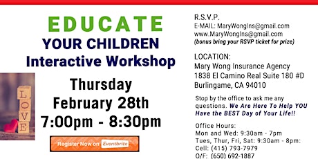 Educate Your Children Interactive Workshop primary image