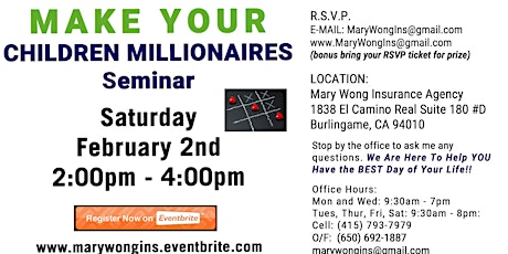 Money Meetup in Burlingame -  Make Your Children Millionaires primary image