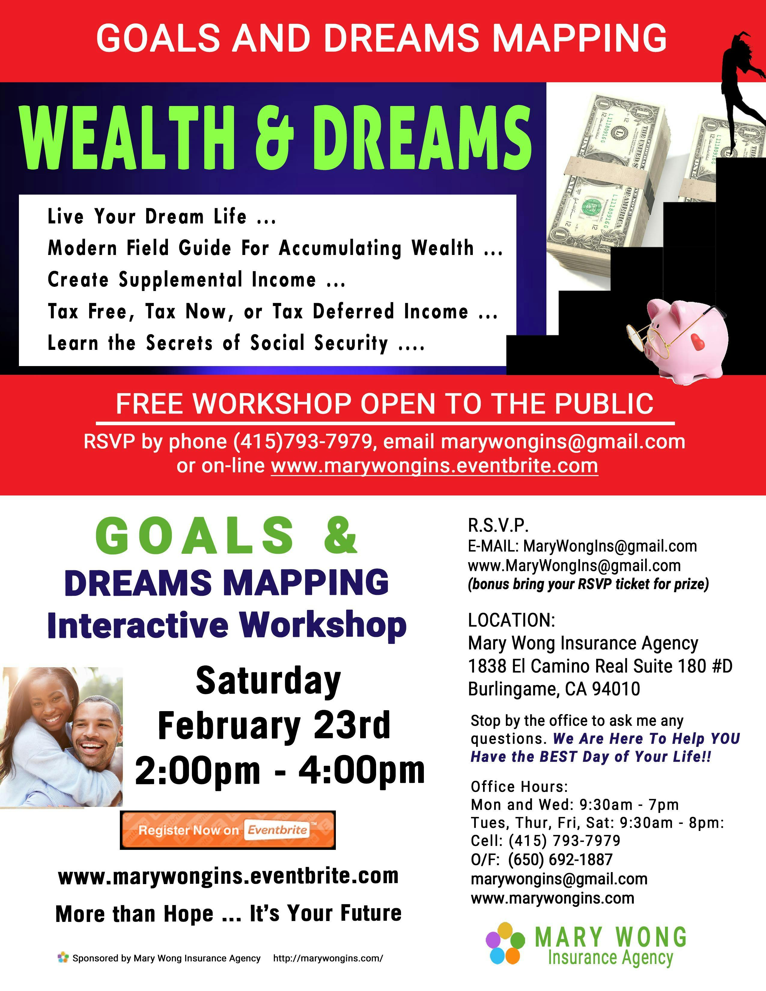 Money Meetup in Burlingame - Goals and Dream Mapping