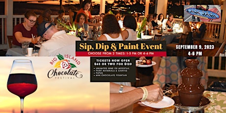 Imagem principal do evento Big Island Chocolate Festival Hosts a Sip & Dip Paint Event  - 4 to 6 pm
