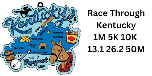 Primaire afbeelding van Race Thru Kentucky 1M 5K 10K 13.1 26.2 -Now only $12!