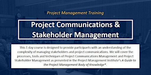 Image principale de Project Communications & Stakeholder Management [ONLINE]