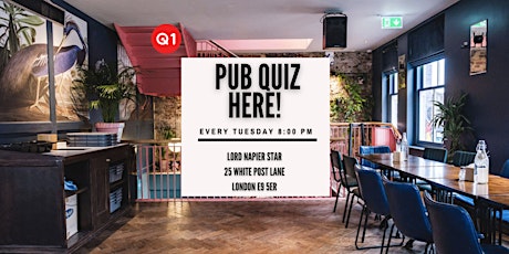 Tuesday Night Quiz at the Lord Napier
