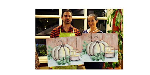 Imagem principal do evento Farmhouse Fall Pumpkin-Glow in dark, 3D, Acrylic or Oil-Painting Class