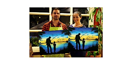 Imagem principal do evento Fishing with Dad-Glow in dark, 3D, Acrylic or Oil-Canvas Painting Class