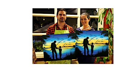 Fishing with Dad-Glow in dark, 3D, Acrylic or Oil-Canvas Painting Class