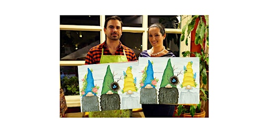 Imagem principal do evento Garden Gnomes-Glow in dark, 3D, Acrylic or Oil-Canvas Painting Class