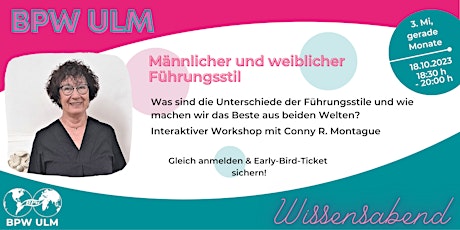 Image principale de Männlicher und weiblicher Führungsstil  - BPW Ulm Wissensabend