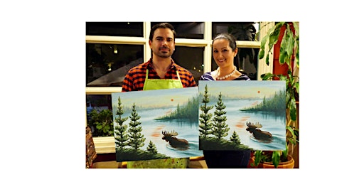 Imagem principal do evento Moose Lake-Glow in dark, 3D, Acrylic or Oil-Canvas Painting Class