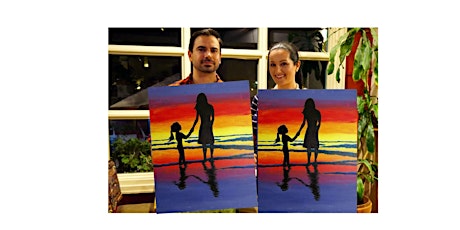 Mother & Child Silhouette-Glow in dark, 3D, Acrylic or Oil- Painting Class