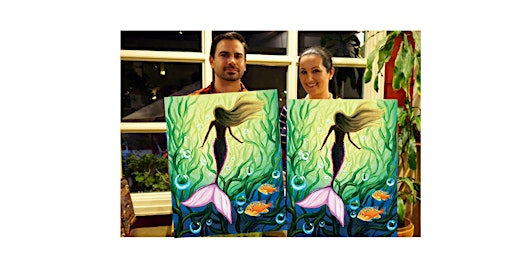 Imagem principal do evento Mystic Mermaid-Glow in dark, 3D, Acrylic or Oil-Canvas Painting Class
