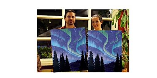 Northern Lights-Glow in dark, 3D, Acrylic or Oil-Canvas Painting Class primary image