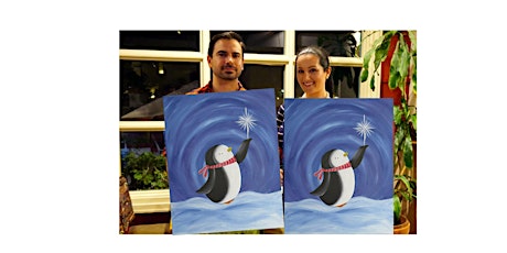 Penguin Wishes-Glow in dark, 3D, Acrylic or Oil-Canvas Painting Class