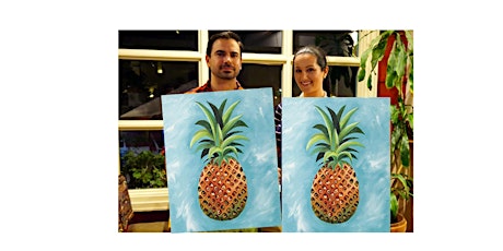 Pineapple-Glow in dark, 3D, Acrylic or Oil-Canvas Painting Class