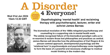 Depathologising ‘mental health’ and reclaiming therapy with James Barnes primary image