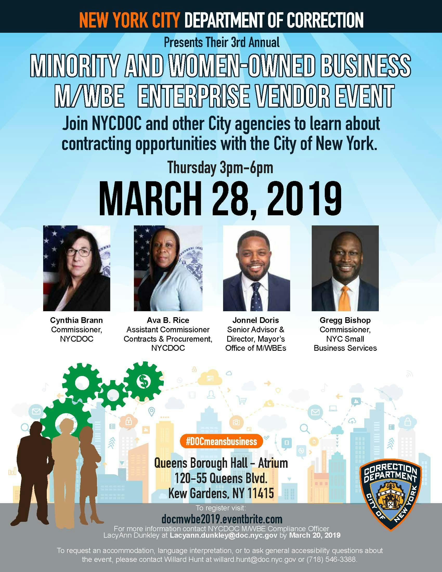 Nyc Department Of Correction Third Annual Minority And Women Owned