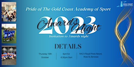 Imagem principal do evento 2023 Gold Coast Academy of Sport Awards Night