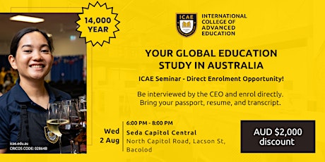 Study and Work in Australia: ICAE Seminar - Direct enrolment opportunity primary image