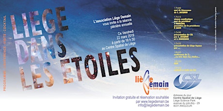 LIEGE DANS LES ETOILES, une organisation de Liège Demain, au CSL primary image
