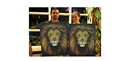 Imagem principal do evento Regal Lion-Glow in dark, 3D, Acrylic or Oil-Canvas Painting Class