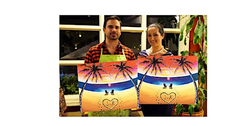 Imagen principal de Romantic Beach-Glow in dark, 3D, Acrylic or Oil-Canvas Painting Class