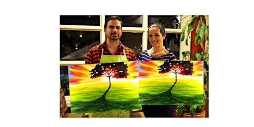 Imagem principal do evento Scenic Sunset-Glow in dark, 3D, Acrylic or Oil-Canvas Painting Class