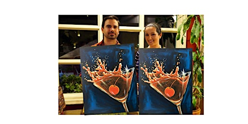 Splashing Cocktail-Glow in dark, 3D, Acrylic or Oil-Canvas Painting Class primary image