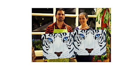 White Tiger-Glow in dark, 3D, Acrylic or Oil-Canvas Painting Class