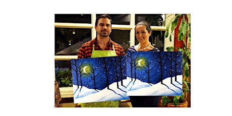 Winter Woods-Glow in dark, 3D, Acrylic or Oil-Canvas Painting Class