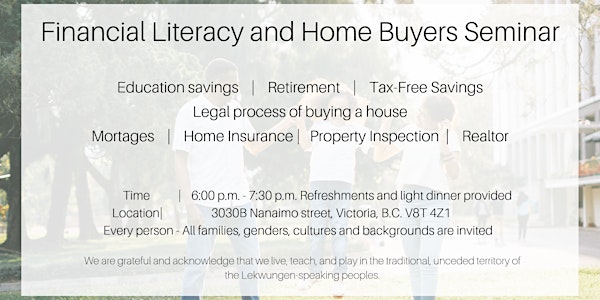 Free Financial Literacy and Home Buyers Seminar *** Rescheduled
